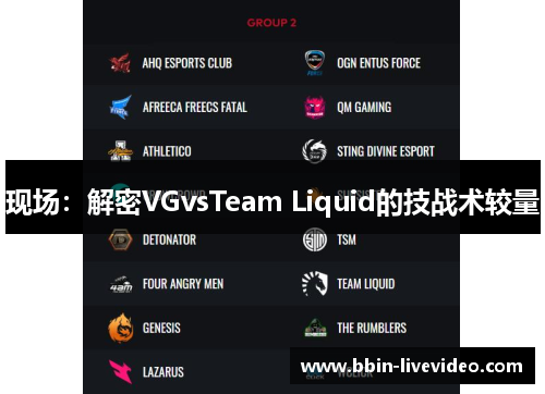 现场：解密VGvsTeam Liquid的技战术较量