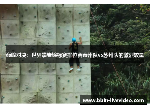 巅峰对决：世界攀岩锦标赛排位赛泰州队vs苏州队的激烈较量